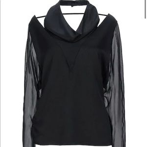 Lanvin black blouse size 10 NWT